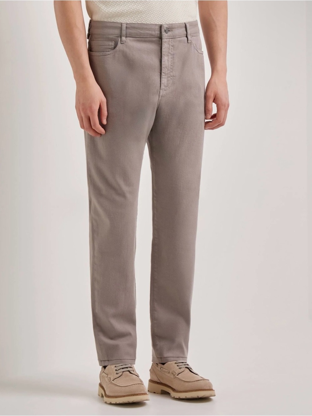 Canali Taupe Cotton Blend 5-Pocket Pants Mens Italy EU 52 (US 36 X 26.25)